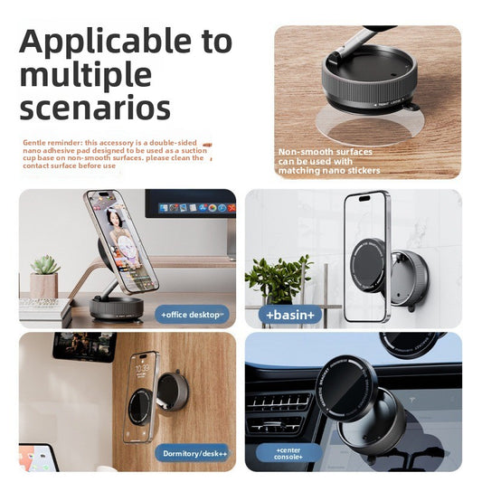 Magnetic Vacuum Car Phone Holder with 360° Rotation & MagSafe Support