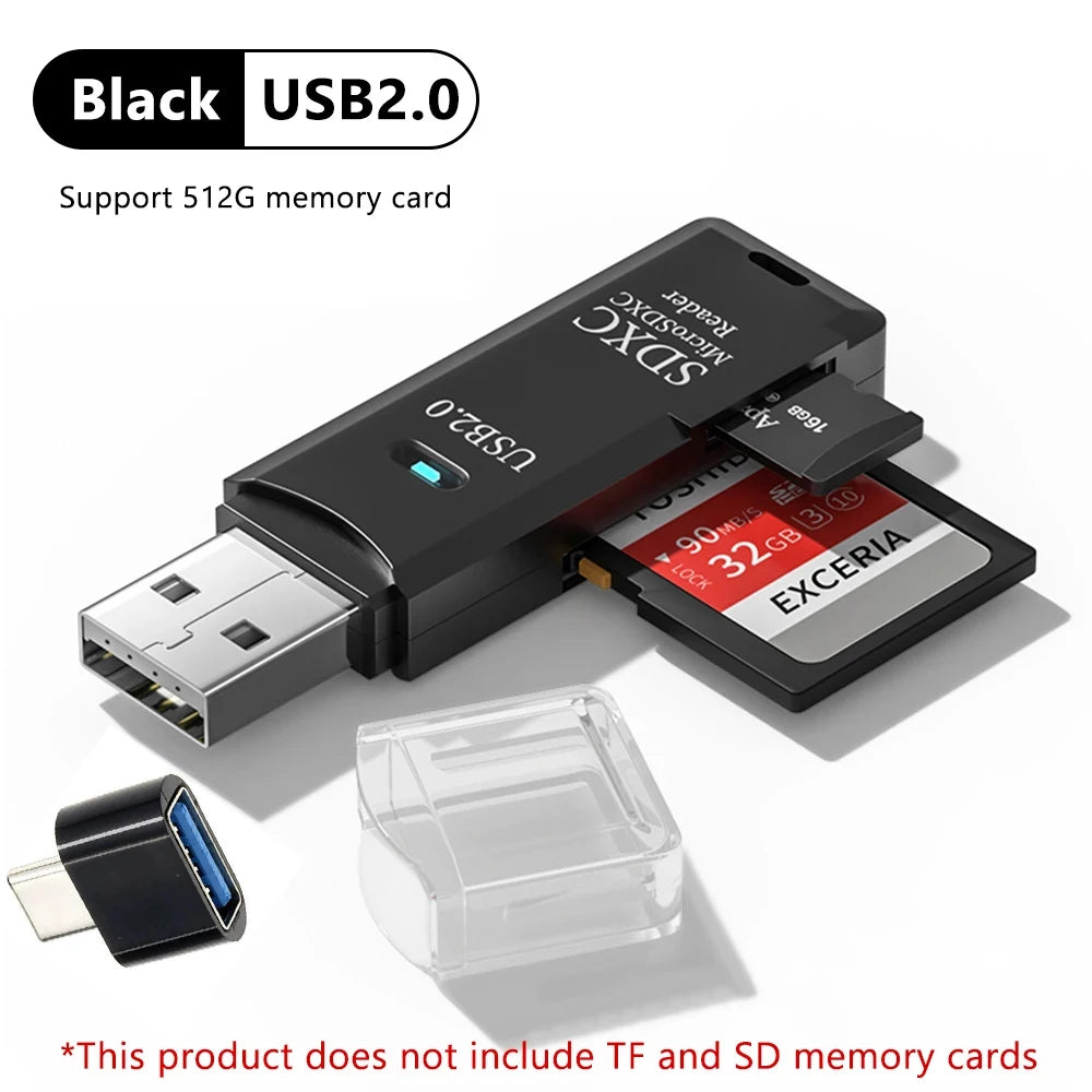 2-in-1 USB 3.0/2.0 Card Reader – SD & TF Compatible