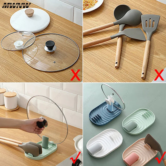Foldable Kitchen Utensil & Lid Storage Rack