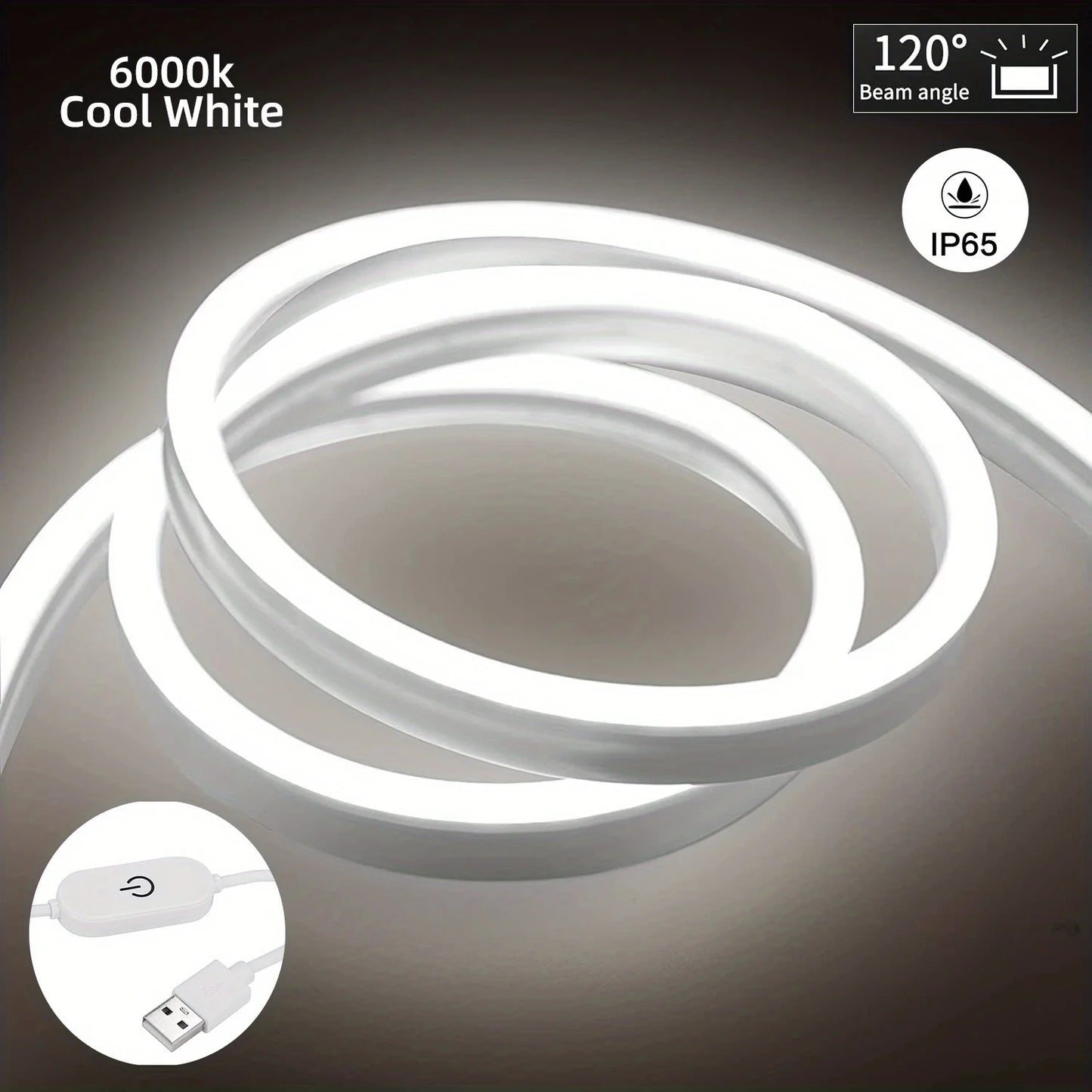USB LED Neon Strip Light β Dimmable, Waterproof IP67, 1-5m