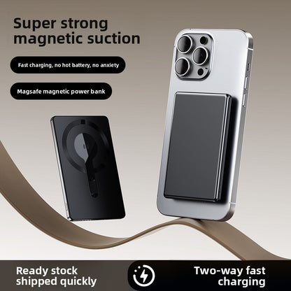 Ultra-Thin Wireless Power Bank – Portable Charging for iPhone & Android