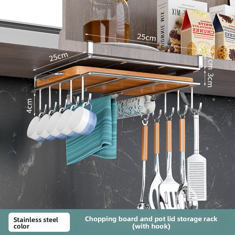 Kitchen stainless steel cabinet overhangs