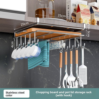 Kitchen stainless steel cabinet overhangs