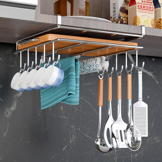 Kitchen stainless steel cabinet overhangs