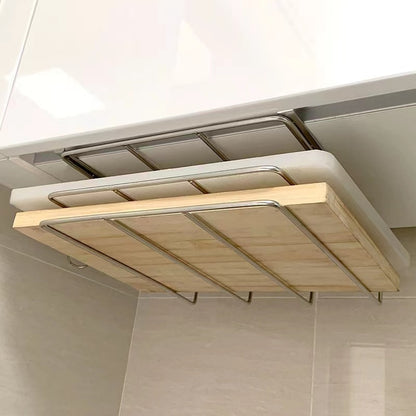 Kitchen stainless steel cabinet overhangs