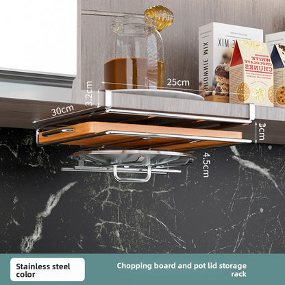 Kitchen stainless steel cabinet overhangs