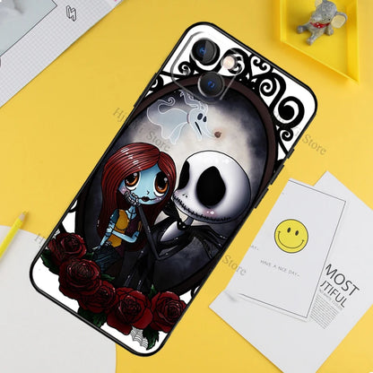 Jack and Sally Halloween Phone Case For iPhone 14 Pro 13 Pro Max 13 Mini 12 11 Pro Max X XS Max 6 6S Plus SE2