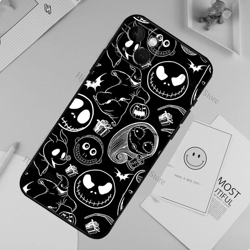 Jack and Sally Halloween Phone Case For iPhone 14 Pro 13 Pro Max 13 Mini 12 11 Pro Max X XS Max 6 6S Plus SE2