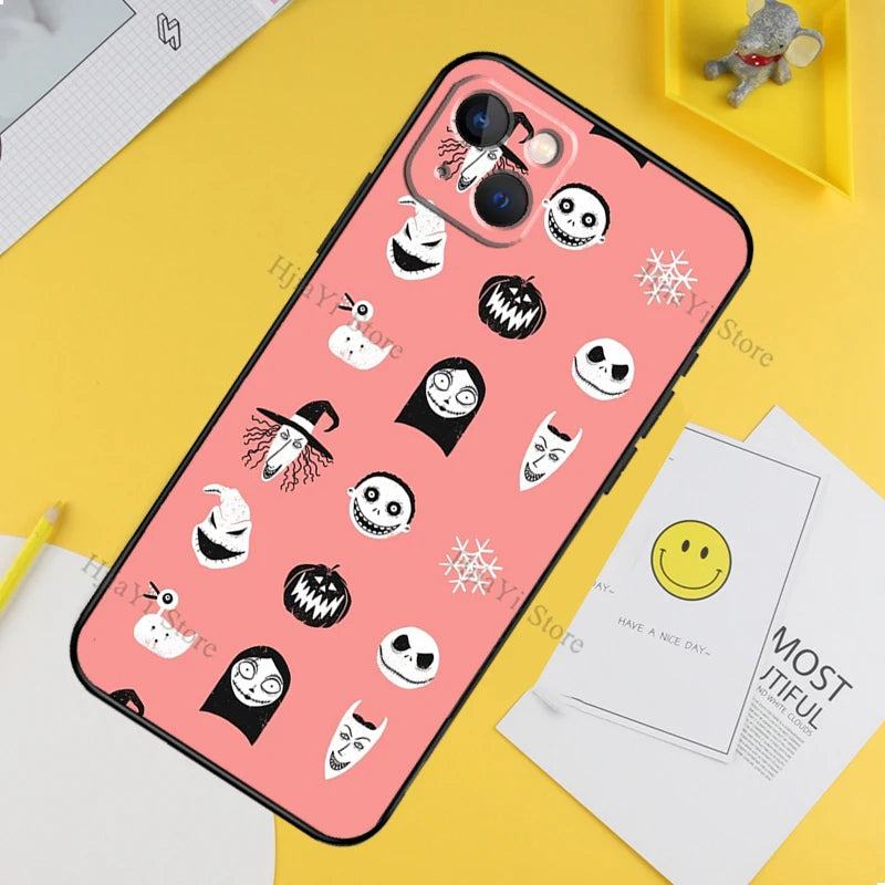 Jack and Sally Halloween Phone Case For iPhone 14 Pro 13 Pro Max 13 Mini 12 11 Pro Max X XS Max 6 6S Plus SE2