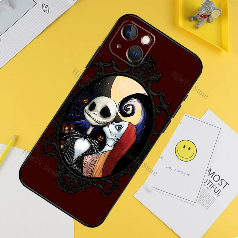 Jack and Sally Halloween Phone Case For iPhone 14 Pro 13 Pro Max 13 Mini 12 11 Pro Max X XS Max 6 6S Plus SE2