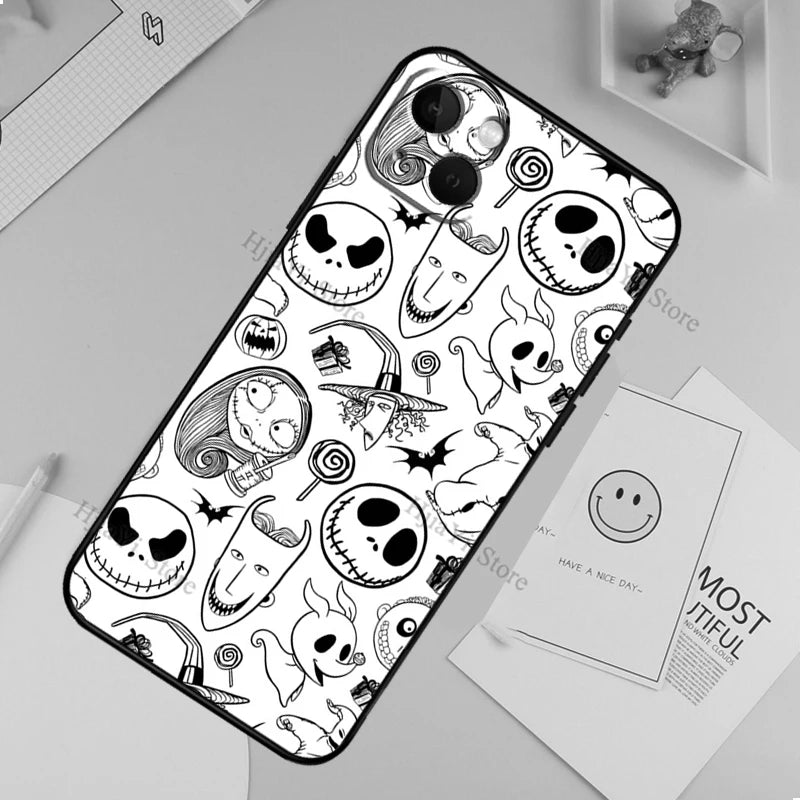 Jack and Sally Halloween Phone Case For iPhone 14 Pro 13 Pro Max 13 Mini 12 11 Pro Max X XS Max 6 6S Plus SE2