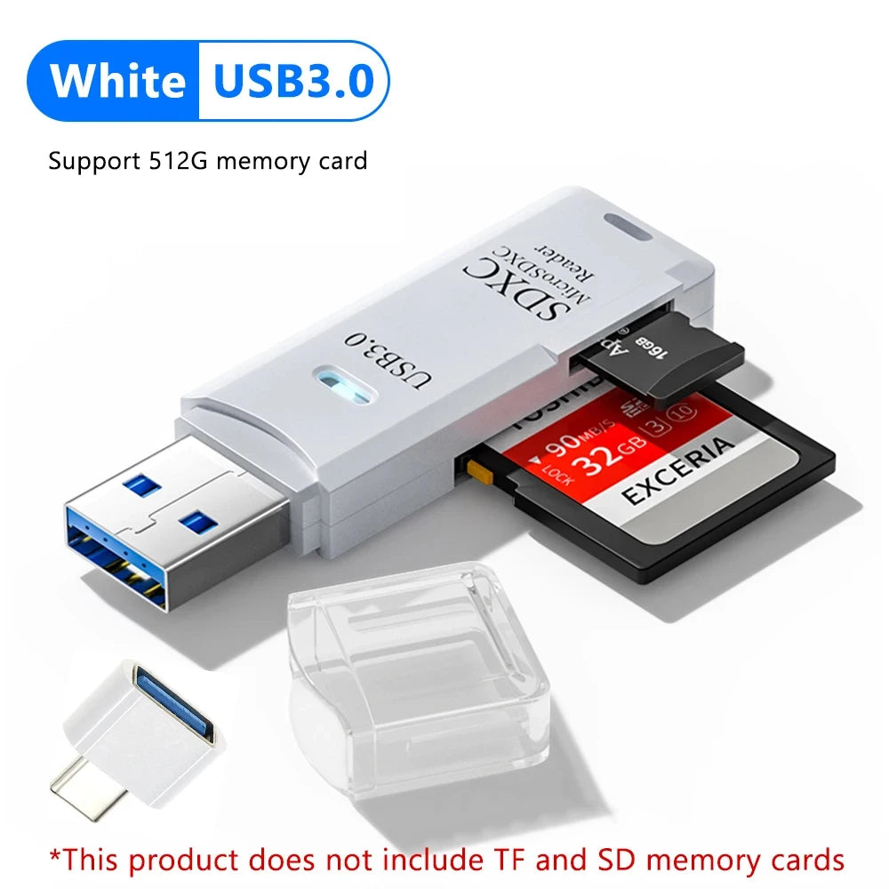 2-in-1 USB 3.0/2.0 Card Reader – SD & TF Compatible