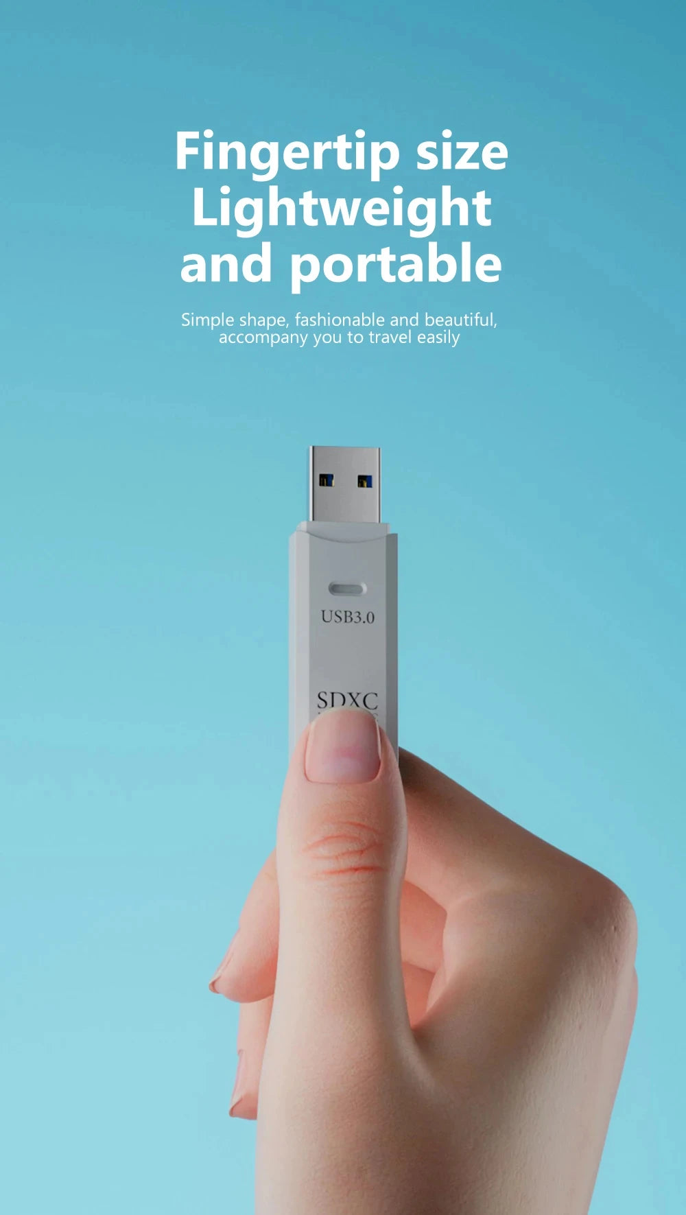 2-in-1 USB 3.0/2.0 Card Reader – SD & TF Compatible