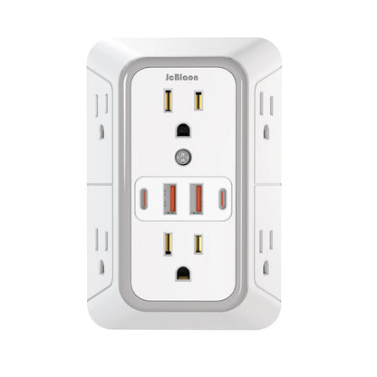 Power Strip 6 AC Outlets with 2 USB & 2 Type-C Ports
