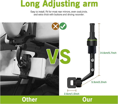 360° Rotatable Rearview Mirror Car Phone Mount