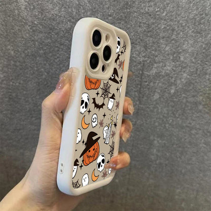 Halloween Pumpkin Ghost Silicone Phone Case For iPhone 16 15 14 13 12 11 Pro Max 17 Air 16E X XR XS Max 7 8 Plus Soft Cover