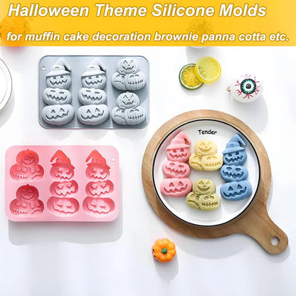 Pumpkin Silicone Mold Halloween Chocolate Candy Mould, Pumpkin Shaped Baking Mold for Halloween, Jelly, Ice Cubes, Cookies