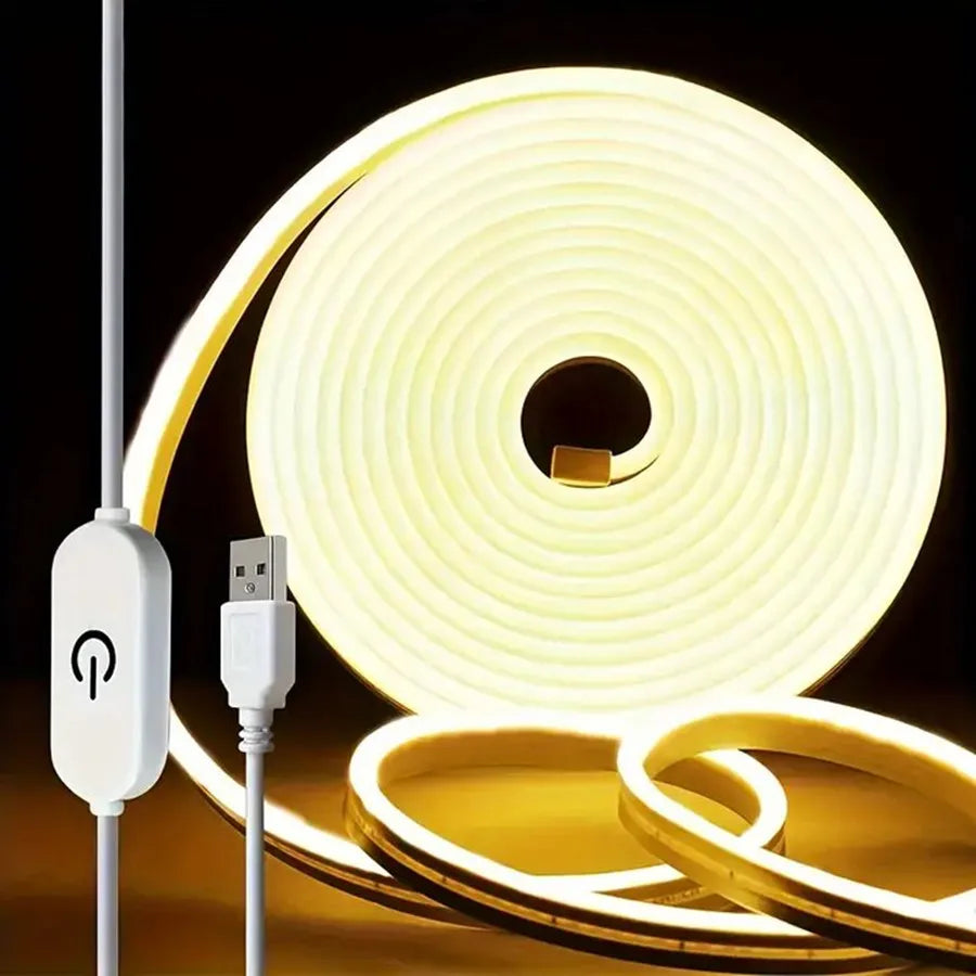 USB LED Neon Strip Light – Dimmable, Waterproof IP67, 1-5m