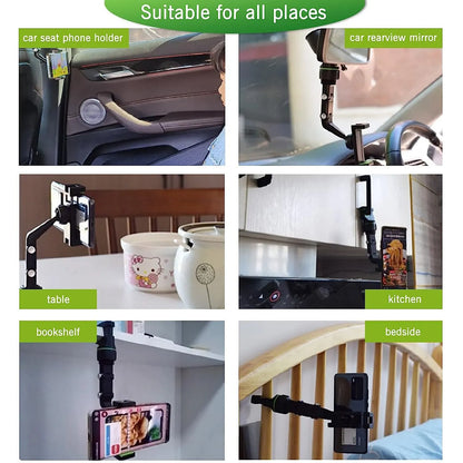 360° Rotatable Rearview Mirror Car Phone Mount
