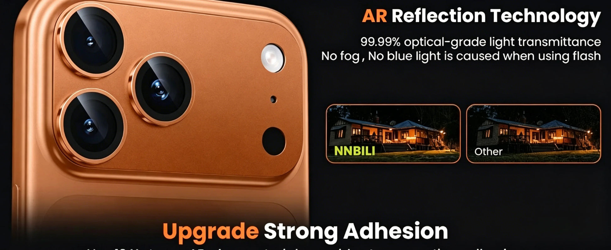 NNBILI For Phone 17 Pro Max Camera Lens Protector Strong Adsorption Metal 9H+ Tempered Glass Camera Screen Full Protective Cover
