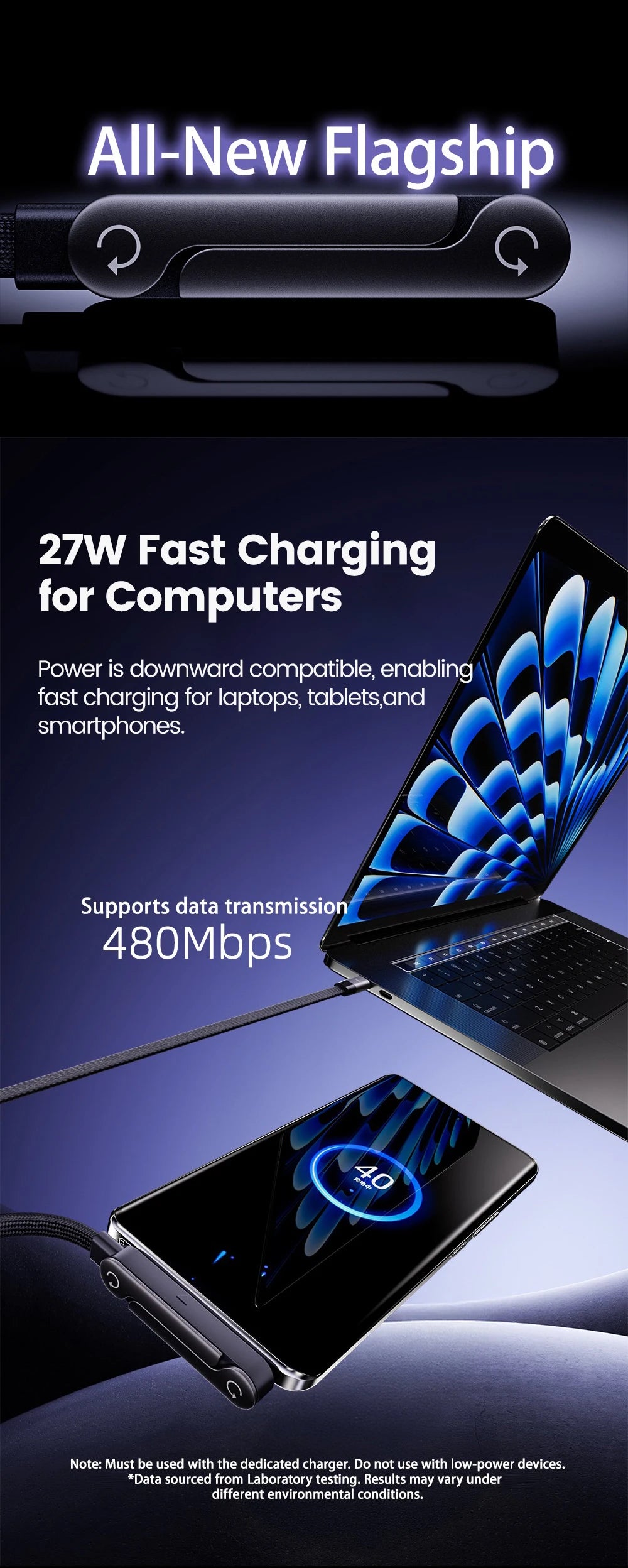 2-in-1 Type-C to Lightning Fast Charging Cable & Foldable Stand