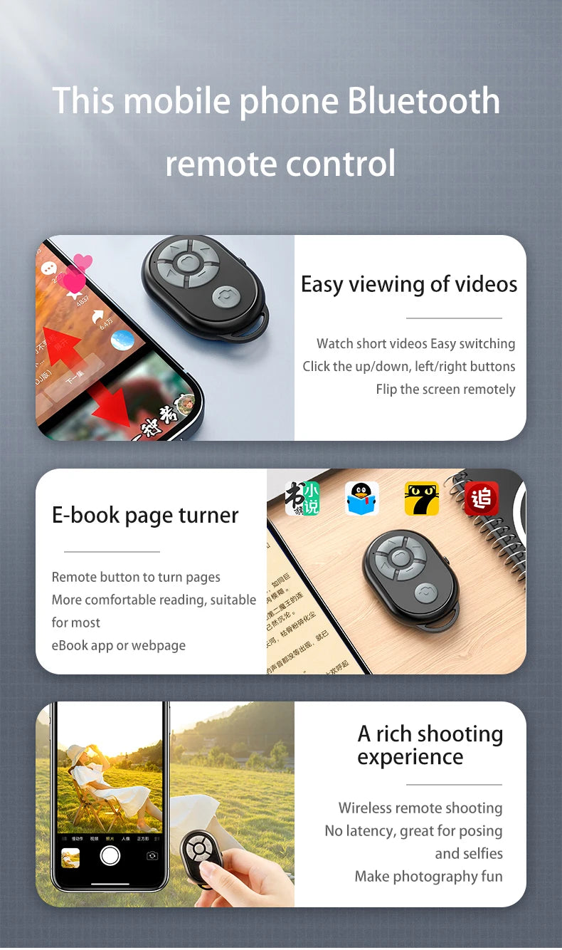 Bluetooth Camera Remote & Selfie Controller
