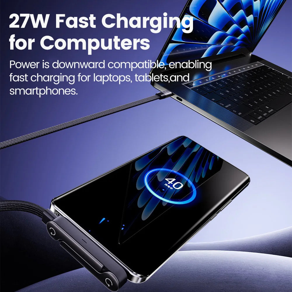 2-in-1 Type-C to Lightning Fast Charging Cable & Foldable Stand