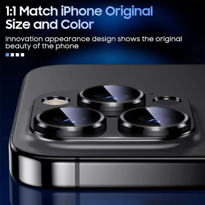 Titanium Black Metal Glass Camera Lens Screen Protector, Protection Cover For IPhone 15 Pro Max, 14 Plus, 13, 15 Pro, 14Pro