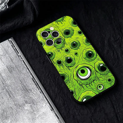 Horror Zombie Skeleton Green Phone Case Cover for Iphone 11 12 13 Mini 14 15 Plus 16 17 Pro Max 17E 16E XS 7 8 Air SE Black Soft