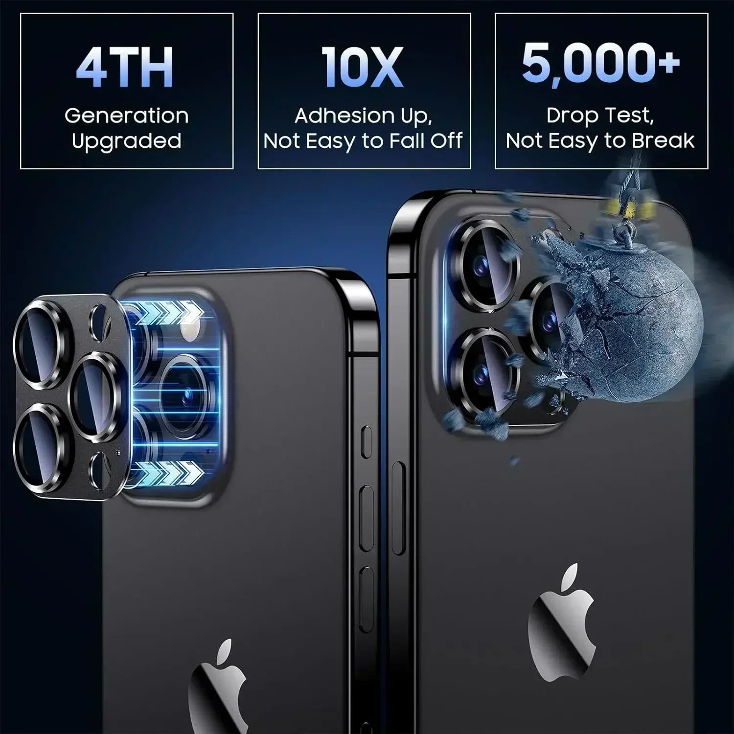 Titanium Black Metal Glass Camera Lens Screen Protector, Protection Cover For IPhone 15 Pro Max, 14 Plus, 13, 15 Pro, 14Pro