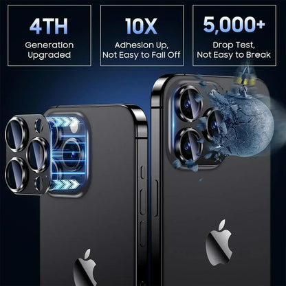 Titanium Black Metal Glass Camera Lens Screen Protector, Protection Cover For IPhone 15 Pro Max, 14 Plus, 13, 15 Pro, 14Pro