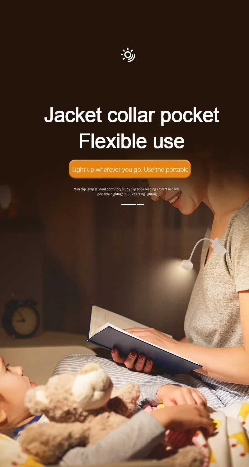 Clip-On LED Book Light – Eye Protection Reading Lamp