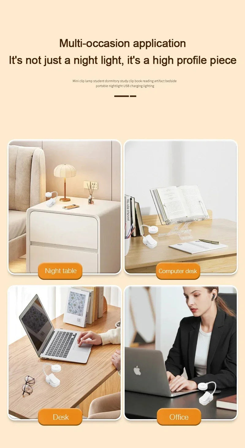 Clip-On LED Book Light – Eye Protection Reading Lamp