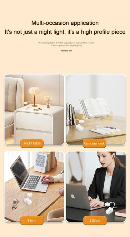 Clip-On LED Book Light – Eye Protection Reading Lamp