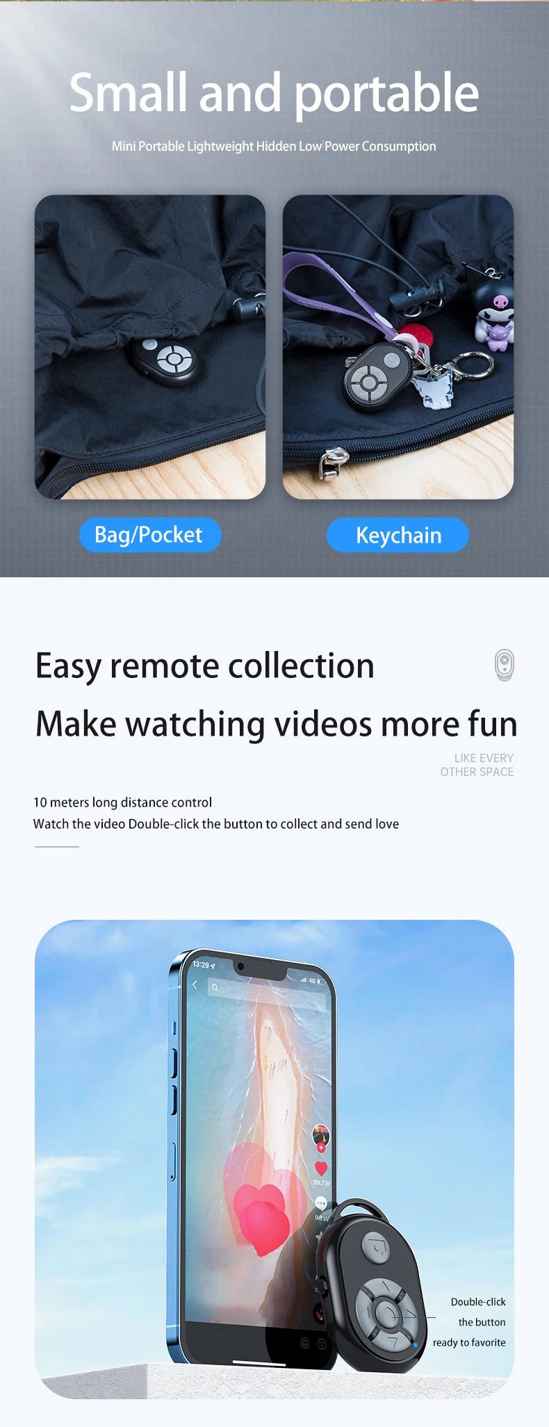 Bluetooth Camera Remote & Selfie Controller