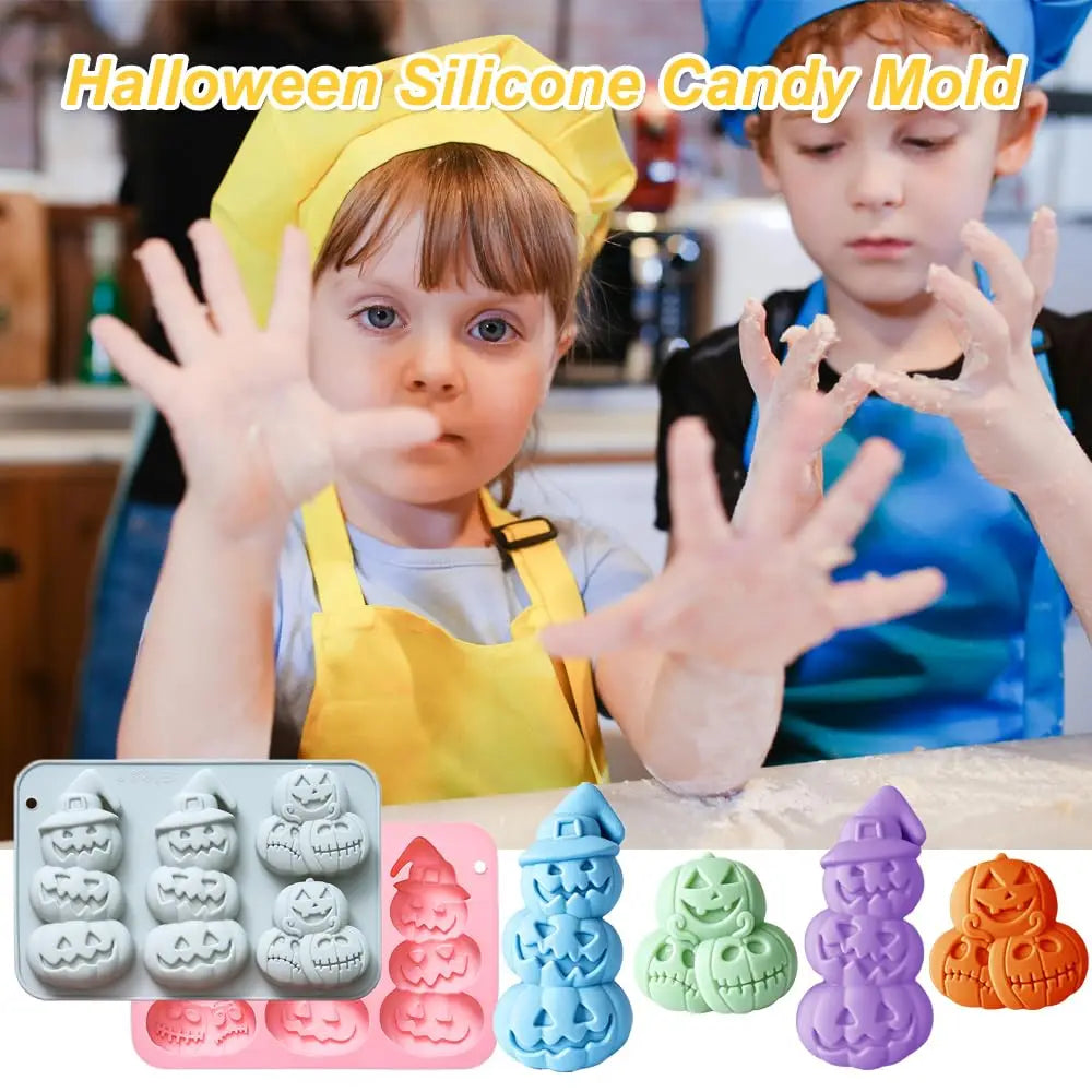Pumpkin Silicone Mold Halloween Chocolate Candy Mould, Pumpkin Shaped Baking Mold for Halloween, Jelly, Ice Cubes, Cookies