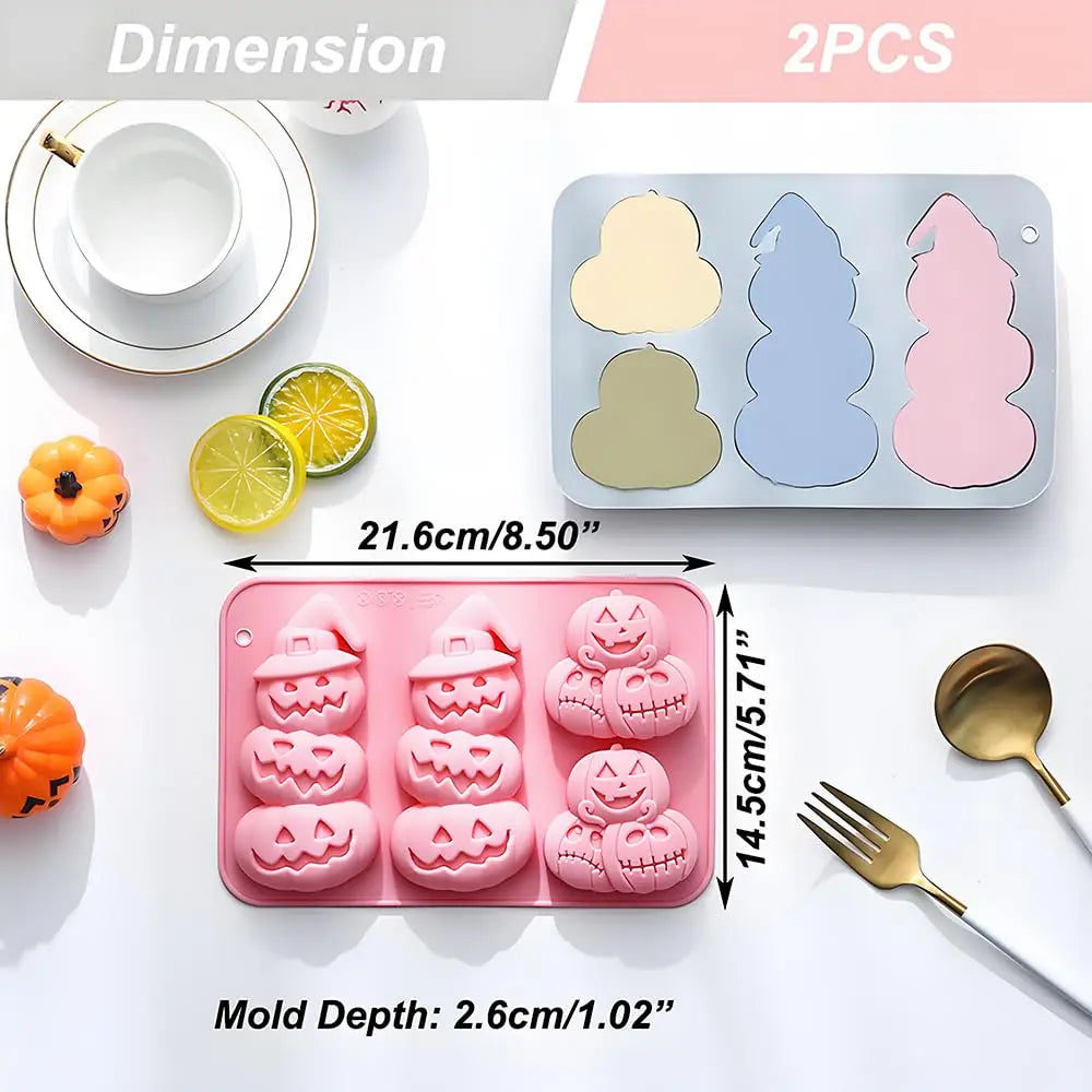 Pumpkin Silicone Mold Halloween Chocolate Candy Mould, Pumpkin Shaped Baking Mold for Halloween, Jelly, Ice Cubes, Cookies