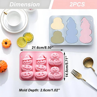 Pumpkin Silicone Mold Halloween Chocolate Candy Mould, Pumpkin Shaped Baking Mold for Halloween, Jelly, Ice Cubes, Cookies