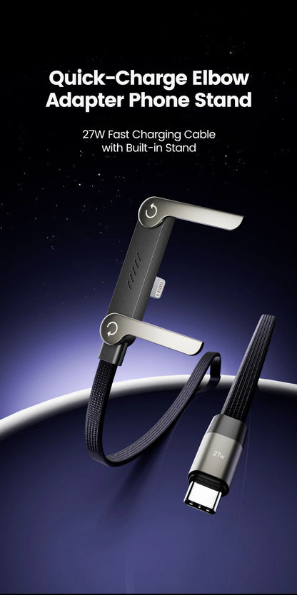 2-in-1 Type-C to Lightning Fast Charging Cable & Foldable Stand