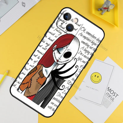 Jack and Sally Halloween Phone Case For iPhone 14 Pro 13 Pro Max 13 Mini 12 11 Pro Max X XS Max 6 6S Plus SE2