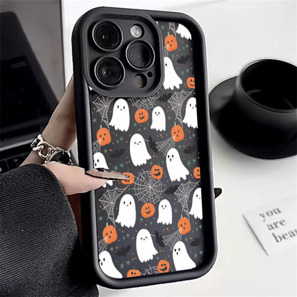 Halloween Pumpkin Ghost Silicone Phone Case For iPhone 16 15 14 13 12 11 Pro Max 17 Air 16E X XR XS Max 7 8 Plus Soft Cover