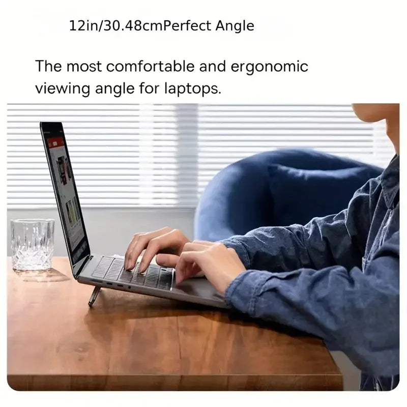 Compact Portable Laptop Stand: Invisible, Foldable, Ergonomic Desk Support for 25.4-45.72 cm Laptops, Tablets, Keyboards, and Ph