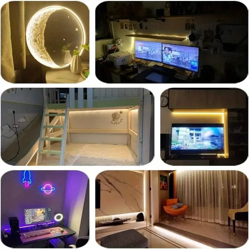 USB LED Neon Strip Light – Dimmable, Waterproof IP67, 1-5m