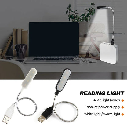 Mini USB LED Reading Lamp – Flexible Neck for Laptop, Power Bank & PC