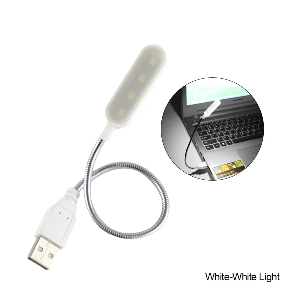 Mini USB LED Reading Lamp – Flexible Neck for Laptop, Power Bank & PC