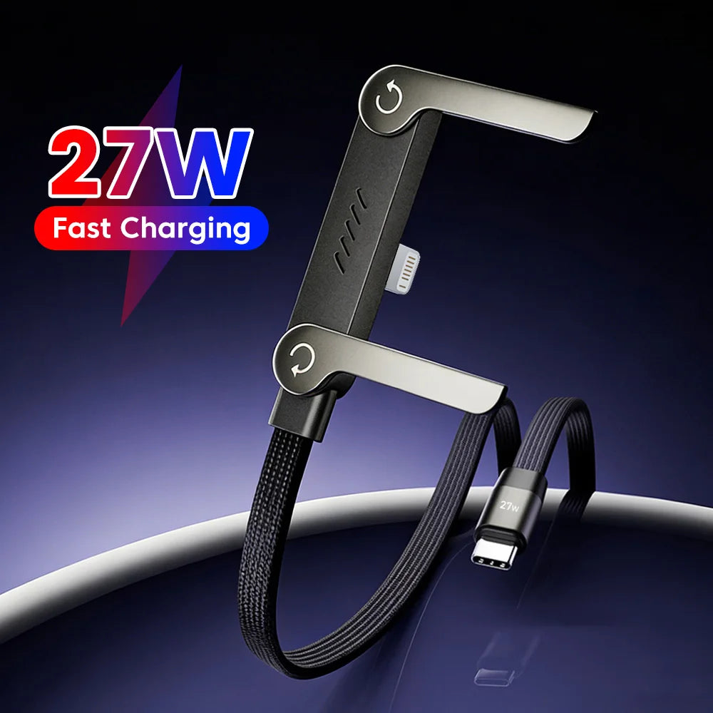 2-in-1 Type-C to Lightning Fast Charging Cable & Foldable Stand