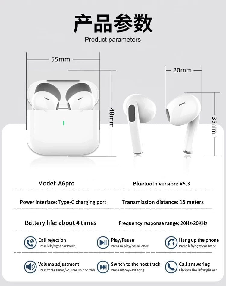 Wireless Bluetooth Earbuds with Noise Reduction