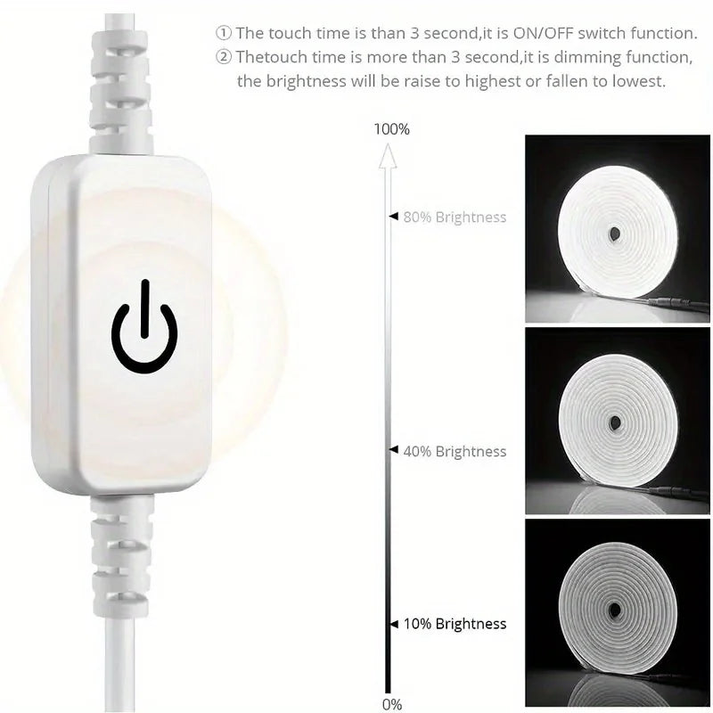 USB LED Neon Strip Light – Dimmable, Waterproof IP67, 1-5m