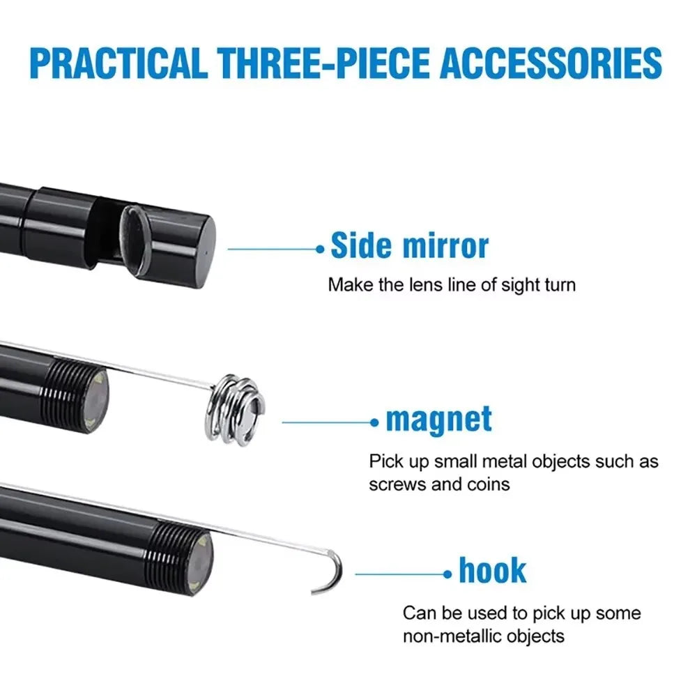 USB Endoscope Camera – IP67 Waterproof Inspection Borescope for Android & PC