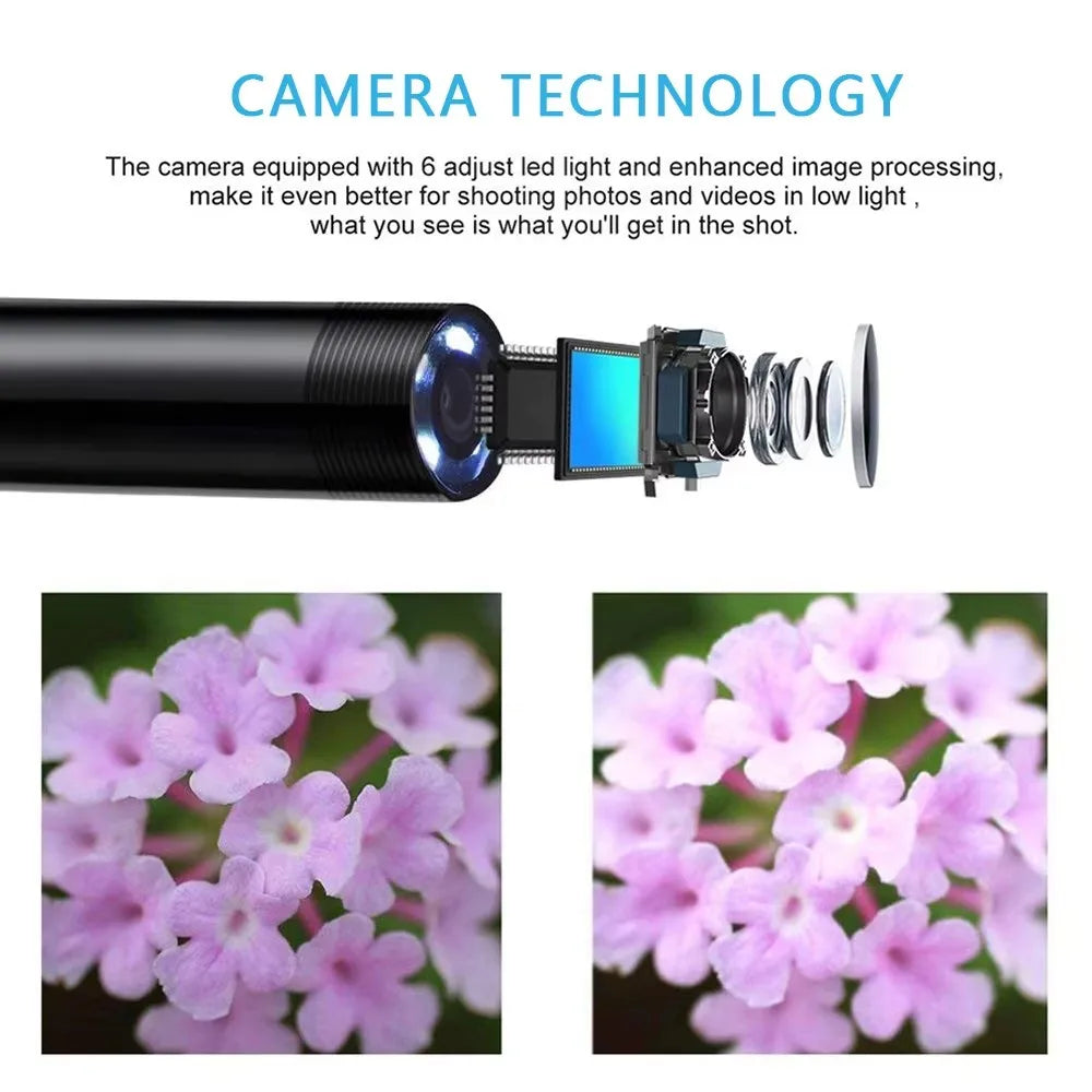 USB Endoscope Camera – IP67 Waterproof Inspection Borescope for Android & PC